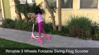 Rimable 3 Wheels Foldable Swing Frog Scooter [upl. by Ansell]