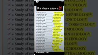 Branches of science ⚗️💯🧪didyouknow2002 viralvideo study science gernelknowledge trending [upl. by Ivan]