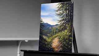 Painting a Realistic Forest Landscape with Acrylics  Paint with Ryan [upl. by Minette653]