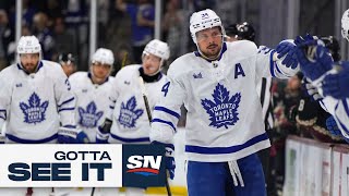 GOTTA SEE IT Auston Matthews Scores In Homecoming To Become Fastest USBorn Player To 50 Goals [upl. by Leehar]