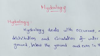 Hydrology  Hydrology Definition [upl. by Atilrak]