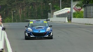 Mazda 3 20B Racecar Van Herck First test 2014 LOUD Rotary sounds [upl. by Laurent87]