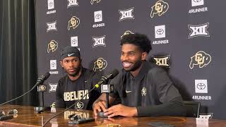 Shilo and Shedeur Sanders talk at CU Fall Media Day [upl. by Thornburg468]