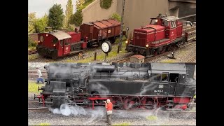 Diesel hour at the superrealistic highly detailed model railway little engine shop in gauge 1 132 [upl. by Camden]