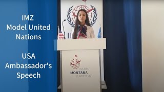 IMZ Model United Nations  USA Ambassadors Speech at ZYGMUN 2021 [upl. by Hiasi456]