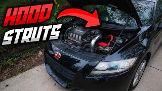 Hood Strut Install On Manual Hybrid Honda CRZ [upl. by Saul362]