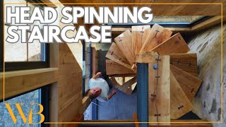 Turning Large Logs into a Spiral Staircase for the Silo  Renovation Pt 17 [upl. by Geraud]