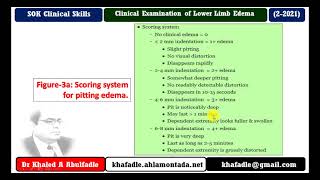 Lower Limb Pitting Edema Examination 22021 by Dr Khaled A Abulfadle [upl. by Ayak664]