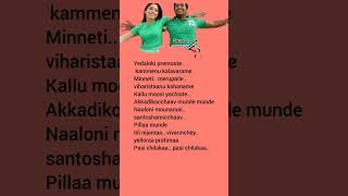 kallu musi yochesthey Lyrics  veedokkade  Telugu song [upl. by Schilling]