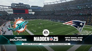 Madden 25  Miami Dolphins  New England Patriots  Week 5 [upl. by Enaile303]