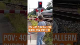 🚆🏘️ 400 Züge täglich Hier wartest du garantiert am Bahnübergang shorts bahn deutschebahn [upl. by Belak931]