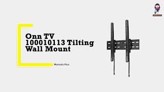 Onn 50quot86quot Tilting TV Wall Mount Installation Guide  100010113 User Manual [upl. by Anitsua422]