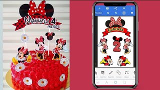 Como fazer topo de bolo personalizado pelo celular no app Pixellab [upl. by Ylek]