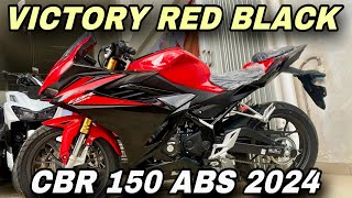 CBR 150 VICTORY RED BLACK TERBARU 2024 TIPE ABS SEHARGA 2 HONDA BEAT ‼️ [upl. by Westbrooke]