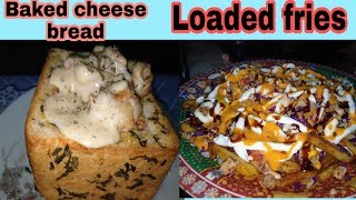 Baked cheesy Bread Recipe  Quick Bread Snack Recipe  Loaded Fries  Vlog [upl. by Paola]