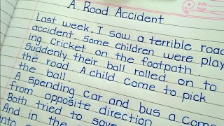 A Road accident paragraph  paragraph on a road accident  write a paragraph writing in English [upl. by Anyaj]