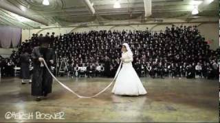 Bobov Rebbe Shlita dancing Mitzva Tantz at Wedding [upl. by Notsnorb]