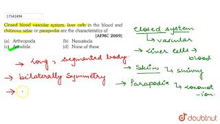 Closed blood or parapodia are the characteristics of [upl. by Lemmuela]