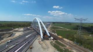 Inrijden spoorbrug Muiderberg Zandhazenbrug VBSC [upl. by Atteuqnas690]