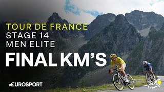 RACE ENTERS HIGH MOUNTAINS 🚵  Tour de France Stage 14 Final Kilometres  Eurosport Cycling [upl. by Eserrehs]