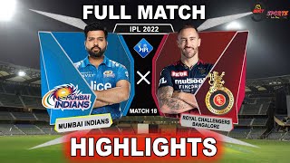 RCB vs MI 18TH MATCH HIGHLIGHTS 2022  IPL 2022 BANGALORE vs MUMBAI 18TH MATCH HIGHLIGHTS RCBvMI [upl. by Wake]