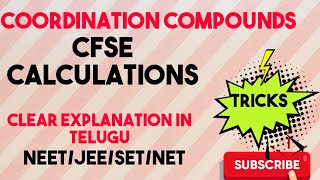 COORDINATION COMPOUNDS CFSE Calculations in Octahedral tetrahedral complexes [upl. by Froemming747]