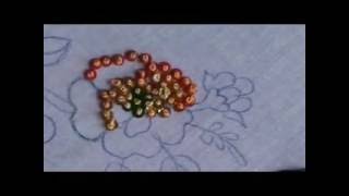 Hand Embroidery  HOW TO ADD SEQUIN IN A FRENCH KNOT  TO FILL A DESIGN [upl. by Taimi]