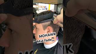 MOHAWK mohawk midfade haircut barbearia barbershop highfade [upl. by Daughtry]