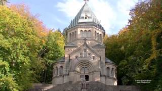 Votivkapelle mit Kreuz im See für König Ludwig II in Berg am Starnberger See [upl. by Selassie945]