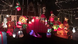 Christmas Display 2018 Night time view Christmas inflatable display 2018 [upl. by Beera425]