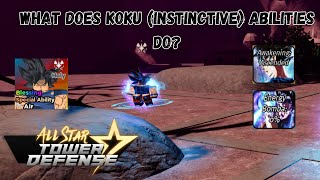 What Does Koku Instinctive Abilities Do All Star Tower Defense ASTD Roblox [upl. by Esilec120]