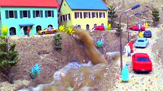 Mini Town Total Flood Disaster  Dam Breach Movie [upl. by Sowell]