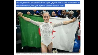 Kaylia Nemour wins Algeria’s first gymnastics gold at Paris Olympics 2024 paris2024 2024olympics [upl. by Afihtan472]