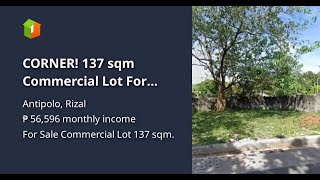 CORNER 137 sqm Commercial Lot For Sale near PAREF Rosehill along Botong Francisco Rd Antipolo [upl. by Aillemac]