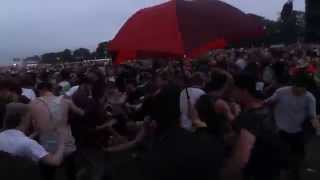 LEEDS FEST 2015 Bring Me The Horizon Happy Song Intro Mosh Pit [upl. by Milman]