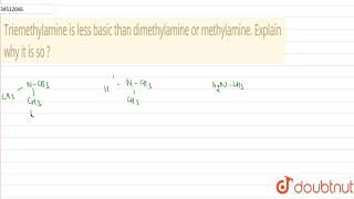 Triemethylamine is less basic than dimethylamine or methylamine Explain why it is so [upl. by Sum295]