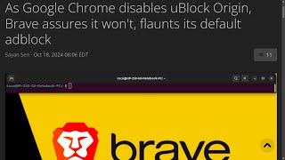 As Google Chrome disables uBlock Origin Brave assures it wont flaunts its default adblock [upl. by Notsgnal429]