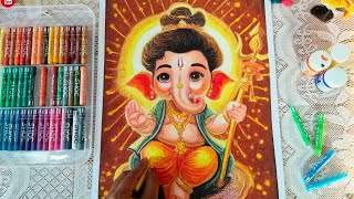 Ganesha Drawing With Oil Pestel ❤️ Part1 [upl. by Latt407]