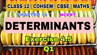 Exercise 45  Q1 Determinants  chapter 4  class 12  cohsem  ncert  maths [upl. by Leksehc]