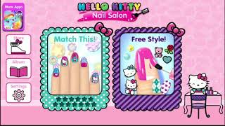 Paint amp Decorate nails with Hello Kitty Nail Salon game  BUDGE STUDIOS games for kids  children [upl. by Leciram]