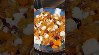 Pumpkin Autumn Salad with Cranberries Pecans and Feta [upl. by Narud]