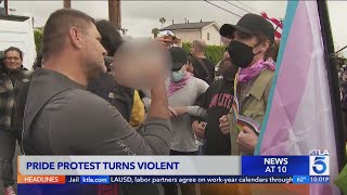 Elementary school Pride protest in North Hollywood turns violent [upl. by Jonme375]