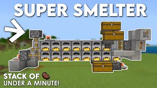 Minecraft Best Super Smelter Ever  Fully Automatic  Minecraft Bedrock 118 [upl. by Amsirp]