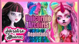 De DRACULAURA a UNICORNIO ARCOIRIS Repintado  Laboratorio de Muñecas [upl. by Yliab]