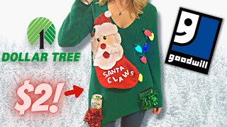 LIGHT UP Ugly Christmas Sweater Dollar Tree DIY [upl. by Nnaael]