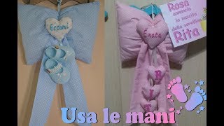 Fiocco nascita fai da te Cucito creativo DIY Birth ribbon diy [upl. by Kirbie]