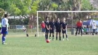 Miami Beach Soccer U15 Bryan DeFreitas 5 Free Kick goal [upl. by Elbys789]