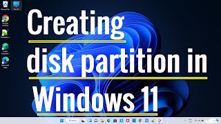 How to create new disk partition in Windows 11  SSD disk partition in new Laptops [upl. by Asilram853]