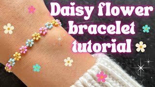 DIY Beaded Daisy Flower Bracelet Tutorial 🌼  Easy StepbyStep Guide [upl. by Idrahs]