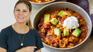 MY NEW FAVORITE CHILI RECIPE  warm cozy amp nourishing [upl. by Sashenka213]